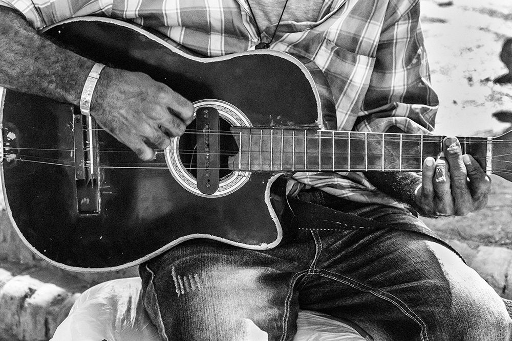 Cuba, Sancti Spiritus Province, Trinidad. Street musician.
